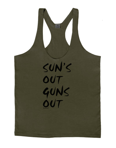 Suns Out Guns Out Mens String Tank Top-Men's String Tank Tops-LOBBO-Army-Green-Small-Davson Sales