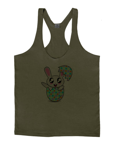 Bunny Hatching From Egg Mens String Tank Top-Men's String Tank Tops-LOBBO-Army-Green-Small-Davson Sales