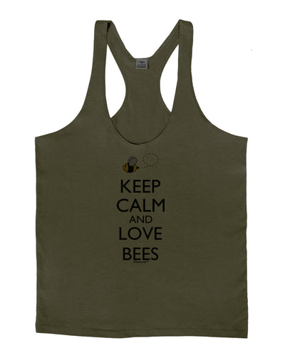 Keep Calm and Love Bees Color Mens String Tank Top-Men's String Tank Tops-LOBBO-Army-Green-Small-Davson Sales