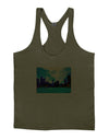 Chicago Skyline Watercolor Mens String Tank Top-Men's String Tank Tops-LOBBO-Army-Green-Small-Davson Sales