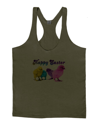 Happy Easter Peepers Mens String Tank Top-Men's String Tank Tops-LOBBO-Army-Green-Small-Davson Sales