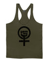 Distressed Feminism Symbol Mens String Tank Top-Men's String Tank Tops-LOBBO-Army-Green-Small-Davson Sales