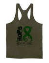 Hope for a Cure - Lime Green Ribbon Lyme Disease - Flowers Mens String Tank Top-Men's String Tank Tops-LOBBO-Army-Green-Small-Davson Sales