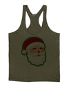 Cute Santa Claus Face Faux Applique Mens String Tank Top-Men's String Tank Tops-LOBBO-Army-Green-Small-Davson Sales