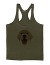 Cute Golden Retriever Puppy Face Mens String Tank Top-Men's String Tank Tops-LOBBO-Army-Green-Small-Davson Sales