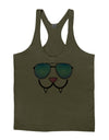 Kyu-T Face - Fangs Cool Sunglasses Mens String Tank Top-LOBBO-Army-Green-Small-Davson Sales