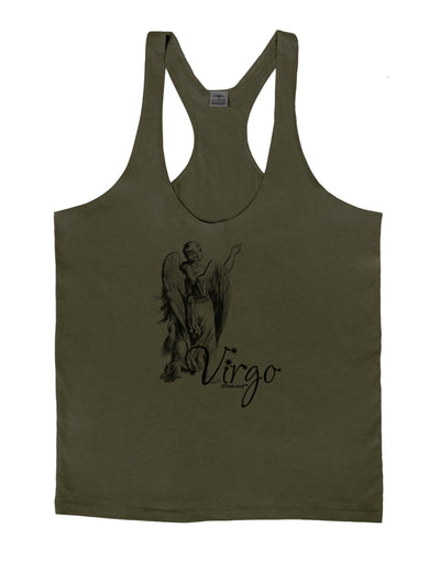 Virgo Illustration Mens String Tank Top-Men's String Tank Tops-LOBBO-Army-Green-Small-Davson Sales