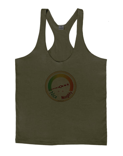 Naughty or Nice Meter Nice Mens String Tank Top-Men's String Tank Tops-LOBBO-Army-Green-Small-Davson Sales