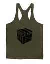 Autism Awareness - Cube B & W Mens String Tank Top-Men's String Tank Tops-LOBBO-Army-Green-Small-Davson Sales