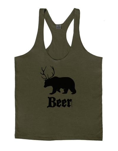 Beer Animal Mens String Tank Top-Men's String Tank Tops-LOBBO-Army-Green-Small-Davson Sales