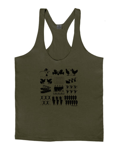 Twelve Days of Christmas Mens String Tank Top-Men's String Tank Tops-LOBBO-Army-Green-Small-Davson Sales