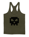 Retro 8-Bit Skull Mens String Tank Top-Men's String Tank Tops-LOBBO-Army-Green-Small-Davson Sales