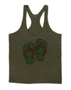 Striped Flip Flops - Teal and Orange Mens String Tank Top-Men's String Tank Tops-LOBBO-Army-Green-Small-Davson Sales