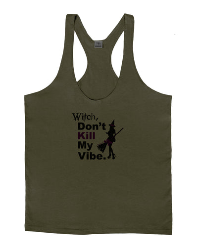 Don’t Kill My Vibe Mens String Tank Top-Men's String Tank Tops-LOBBO-Army-Green-Small-Davson Sales