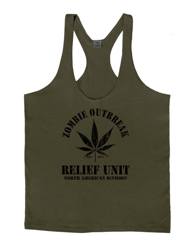 Zombie Outbreak Relief Unit - Marijuana Mens String Tank Top-LOBBO-Army-Green-Small-Davson Sales