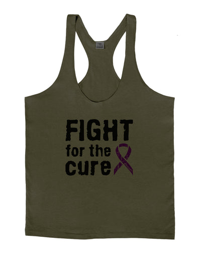 Fight for the Cure - Purple Ribbon Alzheimers Disease Mens String Tank Top-Men's String Tank Tops-LOBBO-Army-Green-Small-Davson Sales