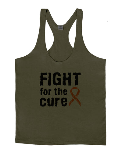 Fight for the Cure - Orange Ribbon Leukemia Mens String Tank Top-Men's String Tank Tops-LOBBO-Army-Green-Small-Davson Sales