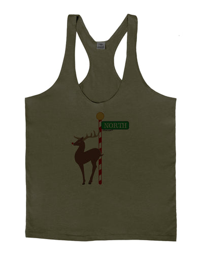 Rudolf Ratchet Reindeer Color Mens String Tank Top-Men's String Tank Tops-LOBBO-Army-Green-Small-Davson Sales