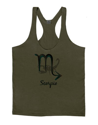 Scorpio Symbol Mens String Tank Top-Men's String Tank Tops-LOBBO-Army-Green-Small-Davson Sales