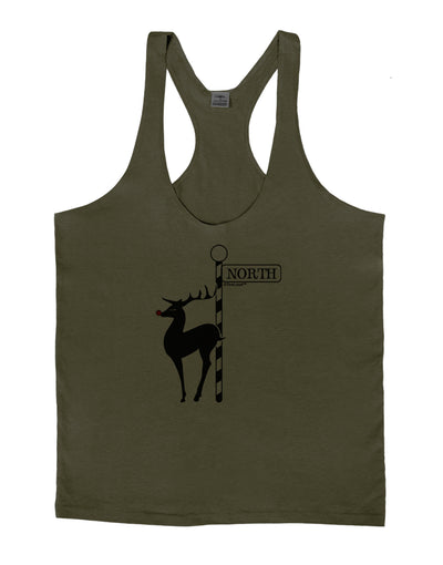 Rudolf the Ratchet Reindeer Mens String Tank Top-Men's String Tank Tops-LOBBO-Army-Green-Small-Davson Sales