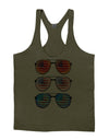 Red White and Blue USA Flag Aviators Mens String Tank Top-LOBBO-Army-Green-Small-Davson Sales