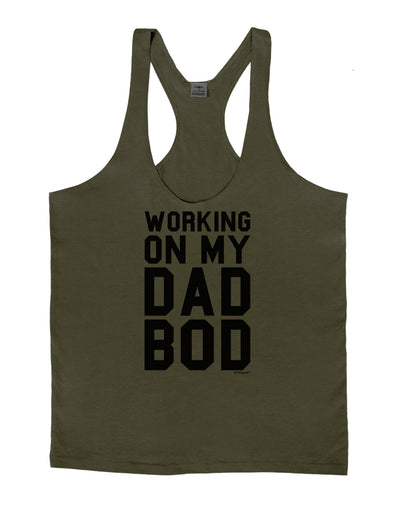 TooLoud Working On My Dad Bod Mens String Tank Top-LOBBO-Army-Green-Small-Davson Sales