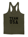 Team USA Distressed Text Mens String Tank Top-Men's String Tank Tops-LOBBO-Army-Green-Small-Davson Sales