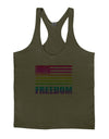 American Pride - Rainbow Flag - Freedom Mens String Tank Top-Men's String Tank Tops-LOBBO-Army-Green-Small-Davson Sales