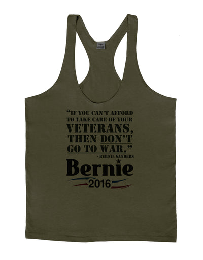 Bernie on Veterans and War Mens String Tank Top-Men's String Tank Tops-LOBBO-Army-Green-Small-Davson Sales
