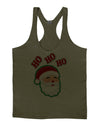Ho Ho Ho Santa Claus Face Faux Applique Mens String Tank Top-Men's String Tank Tops-LOBBO-Army-Green-Small-Davson Sales