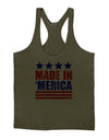 Made in Merica - Stars and Stripes Color Design Mens String Tank Top-Men's String Tank Tops-LOBBO-Army-Green-Small-Davson Sales