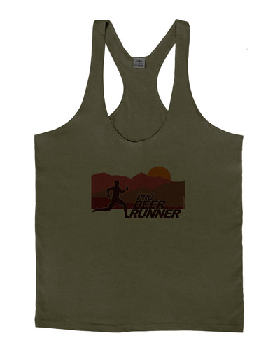 Pro Beer Runner Man Mens String Tank Top-Men's String Tank Tops-LOBBO-Army-Green-Small-Davson Sales