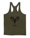 Aries Symbol Mens String Tank Top-Men's String Tank Tops-LOBBO-Army-Green-Small-Davson Sales