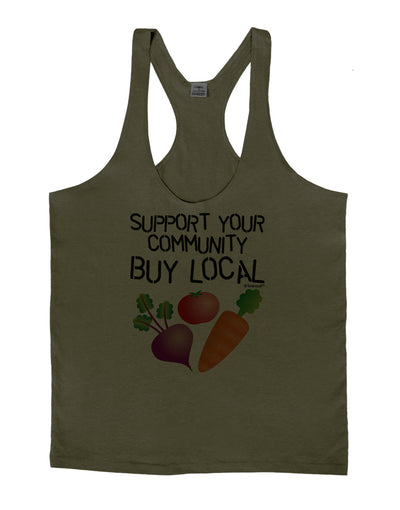 Support Your Community - Buy Local Mens String Tank Top-Men's String Tank Tops-LOBBO-Army-Green-Small-Davson Sales