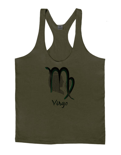 Virgo Symbol Mens String Tank Top-Men's String Tank Tops-LOBBO-Army-Green-Small-Davson Sales