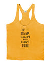 Keep Calm and Love Bees Mens String Tank Top-Men's String Tank Tops-LOBBO-Gold-Small-Davson Sales