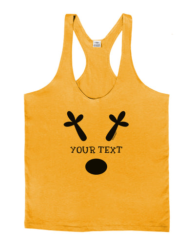 Personalized Matching Reindeer Family Design - Your Text Mens String Tank Top-Men's String Tank Tops-LOBBO-Gold-Small-Davson Sales