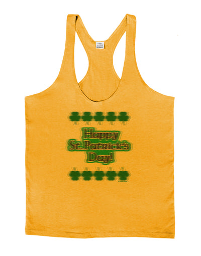 Seeing Double St. Patrick's Day Mens String Tank Top-Men's String Tank Tops-LOBBO-Gold-Small-Davson Sales