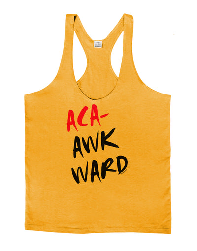 Aca-Awkward Mens String Tank Top-Men's String Tank Tops-LOBBO-Gold-Small-Davson Sales