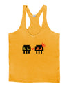 8-Bit Skull Love - Boy and Girl Mens String Tank Top-Men's String Tank Tops-LOBBO-Gold-Small-Davson Sales