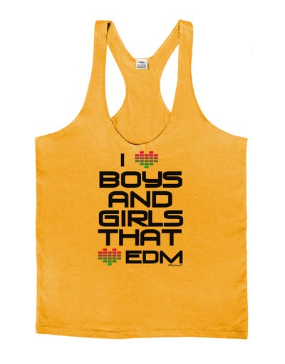 I Heart Boys and Girls That Heart EDM Mens String Tank Top-Men's String Tank Tops-LOBBO-Gold-Small-Davson Sales