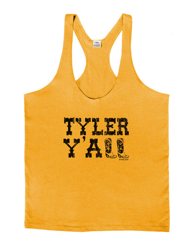 TooLoud Tyler Y'all - Southwestern Style Mens String Tank Top-Men's String Tank Tops-LOBBO-Gold-Small-Davson Sales