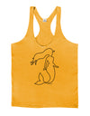 Mermaid Outline Mens String Tank Top-Men's String Tank Tops-LOBBO-Gold-Small-Davson Sales