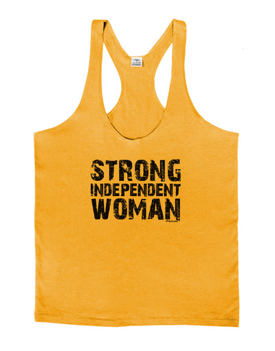 Strong Independent Woman Mens String Tank Top-Men's String Tank Tops-LOBBO-Gold-Small-Davson Sales