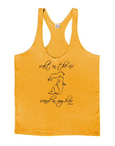 Salt in the Air Sand in My Hair - Mermaid Mens String Tank Top-Men's String Tank Tops-LOBBO-Gold-Small-Davson Sales