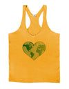 World Globe Heart Mens String Tank Top-Men's String Tank Tops-LOBBO-Gold-Small-Davson Sales