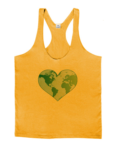 World Globe Heart Mens String Tank Top-Men's String Tank Tops-LOBBO-Gold-Small-Davson Sales