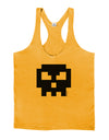 Retro 8-Bit Skull Mens String Tank Top-Men's String Tank Tops-LOBBO-Gold-Small-Davson Sales