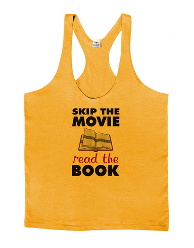 Skip The Movie Read The Book Mens String Tank Top-Men's String Tank Tops-LOBBO-Gold-Small-Davson Sales