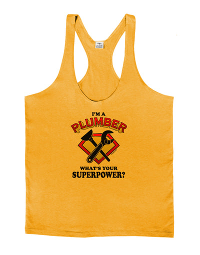 Plumber - Superpower Mens String Tank Top-Men's String Tank Tops-LOBBO-Gold-Small-Davson Sales